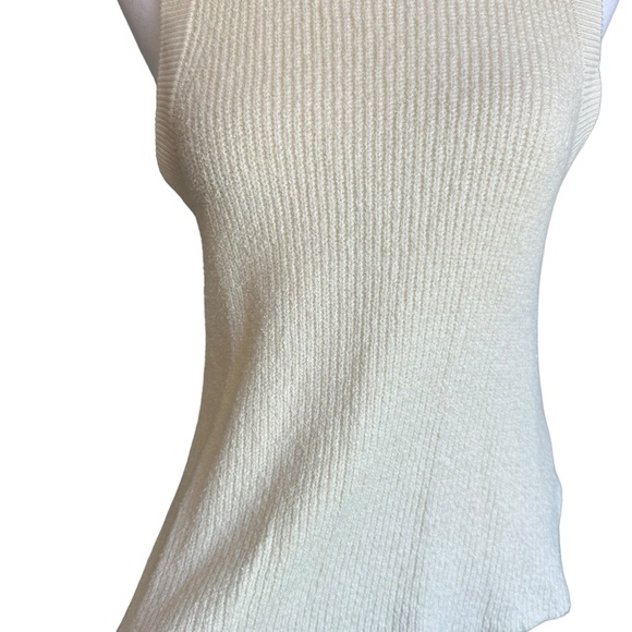 Moth by Anthropologie Cream Button Up Back Knit Sleeveless Top Size XS - Picture 5 of 17